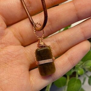Petrified wood necklace pendant